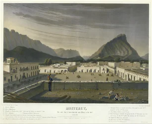 Monterey, gesehen von einem Hausdach auf dem Hauptplatz, (nach Westen) Oktober 1846... (Nr. 1 einer Serie...)